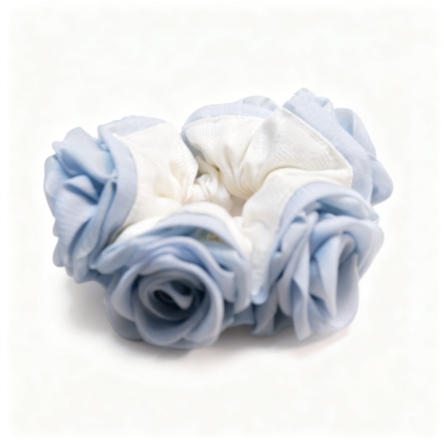 Rose Floral Scrunchie - Handmade Soft Fabric Hair Tie