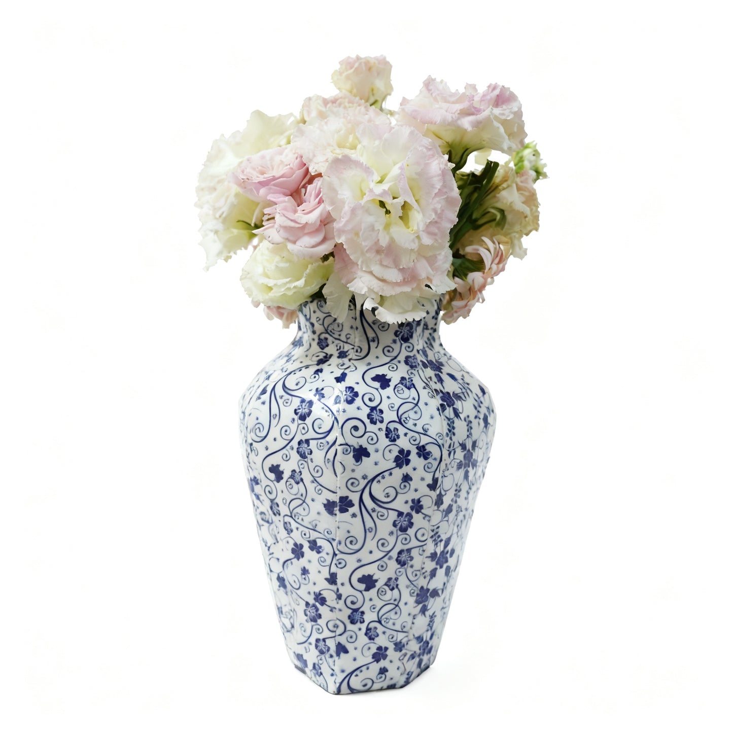 Handmade Blue and White Porcelain Fabric Vase