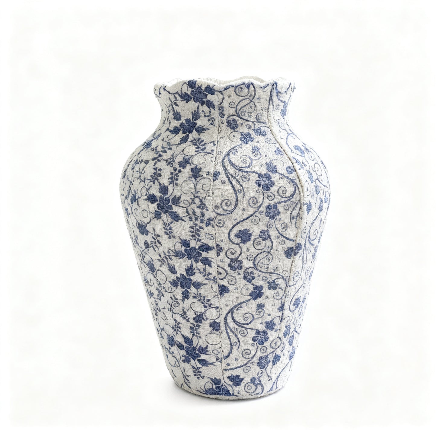 Handmade Blue and White Porcelain Fabric Vase