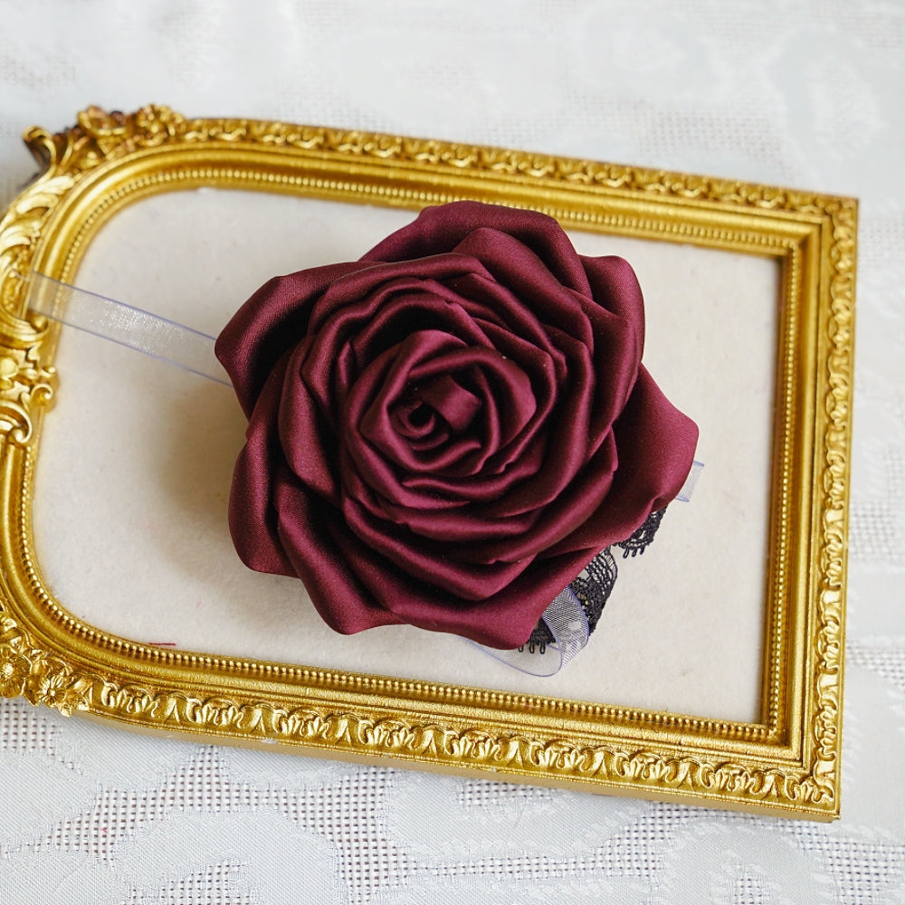 Handmade Multi‑Wear Satin Rose Brooch | Brooch / Necklace / Wrist Corsage | Free Gift Set Included
