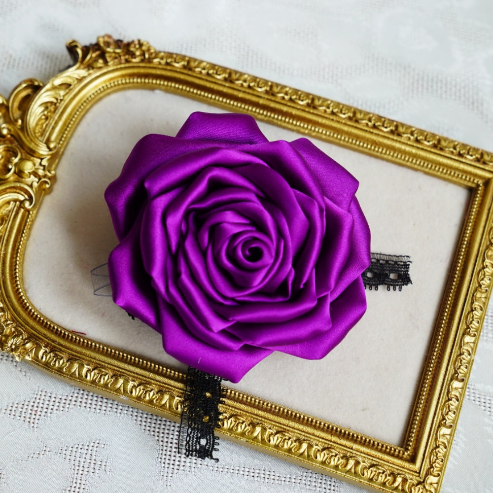 Handmade Multi‑Wear Satin Rose Brooch | Brooch / Necklace / Wrist Corsage | Free Gift Set Included