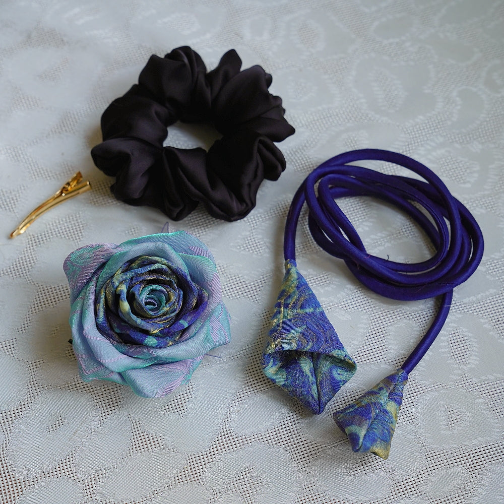 Handmade Multi‑Wear Satin Rose Brooch | Brooch / Necklace / Wrist Corsage | Free Gift Set Included