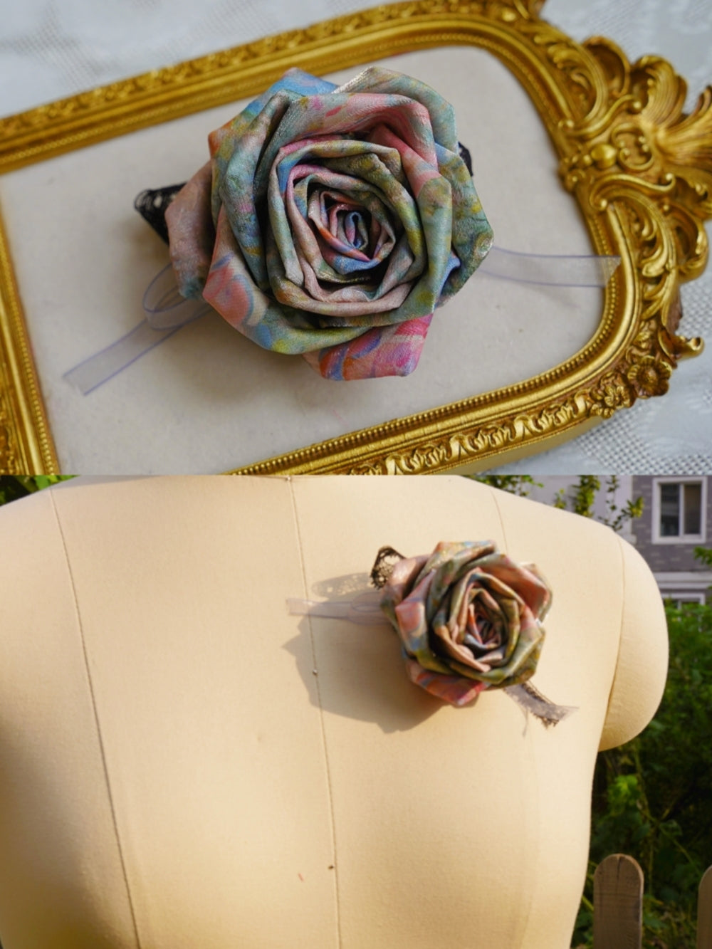 Handmade Multi‑Wear Satin Rose Brooch | Brooch / Necklace / Wrist Corsage | Free Gift Set Included