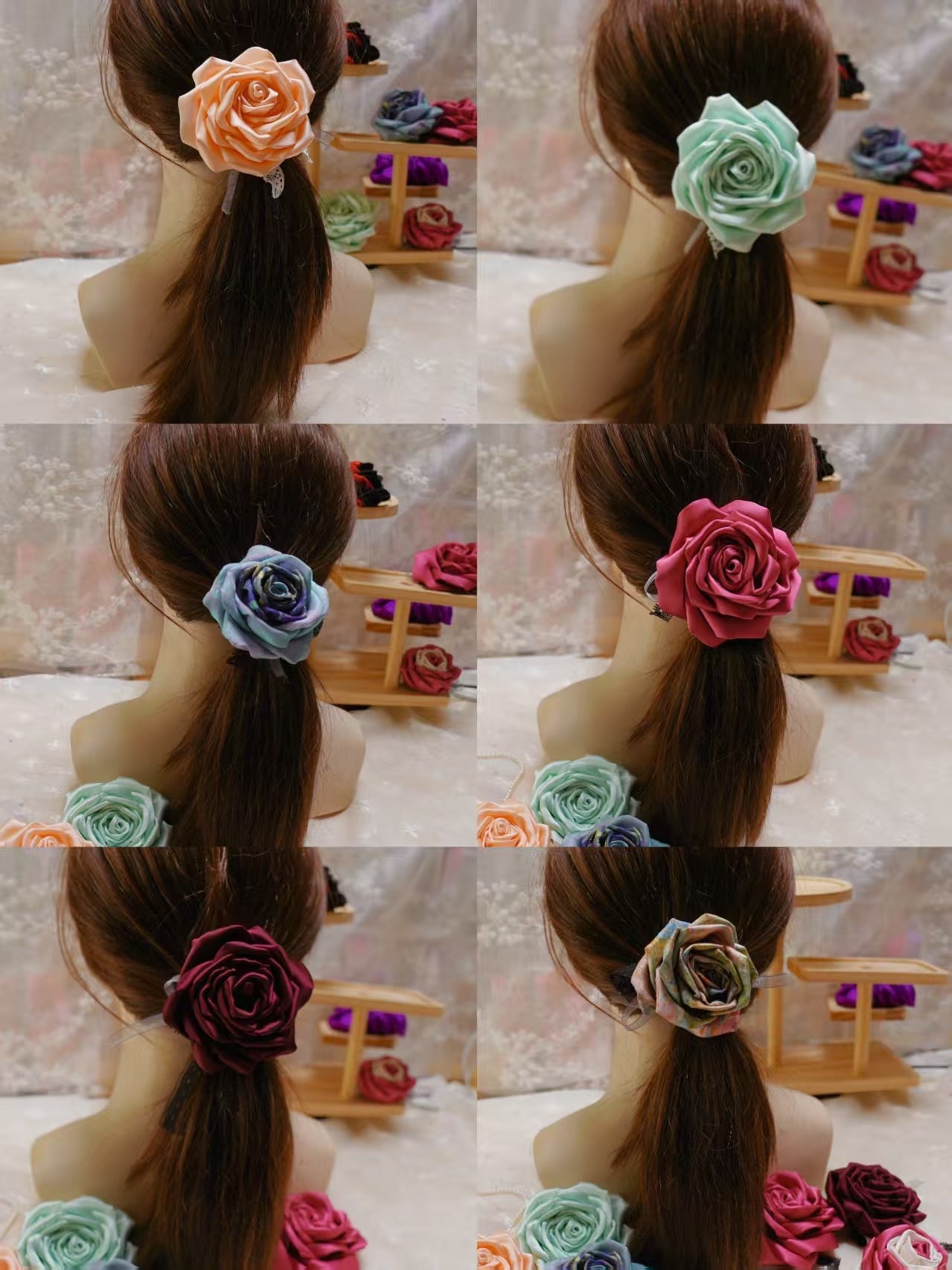 Handmade Multi‑Wear Satin Rose Brooch | Brooch / Necklace / Wrist Corsage | Free Gift Set Included