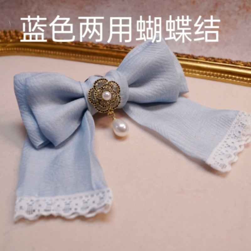 Rose Floral Lace Scrunchie, Handmade Soft Fabric Hair Tie