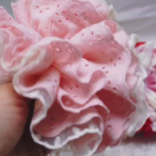 6-Layer Extra Large Lace Scrunchie - Handmade 16cm Soft Hair Tie, 6 Colors